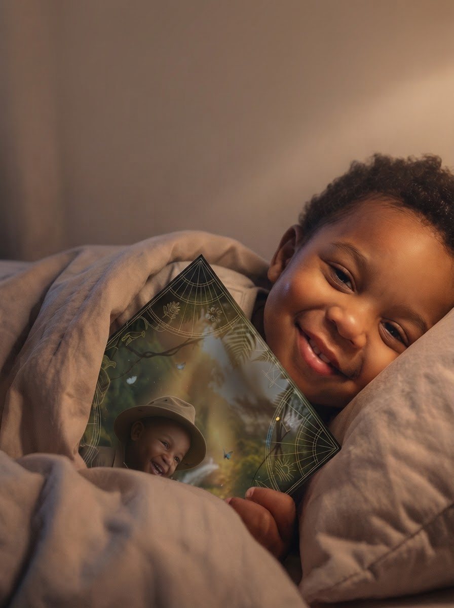 Un enfant blotti sous la couette avec son livre